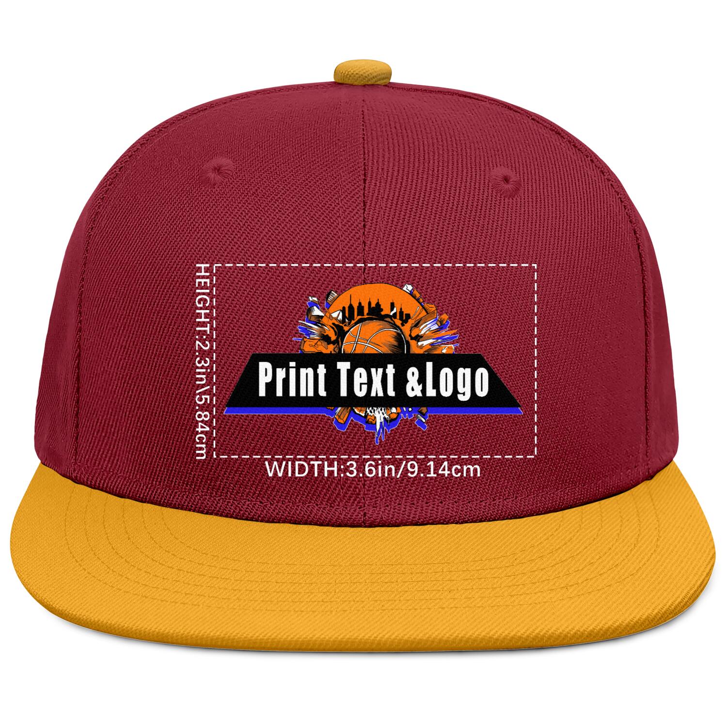 Custom Burgundy Contrast Flat Brim Cap Personalize Your Style enthsush