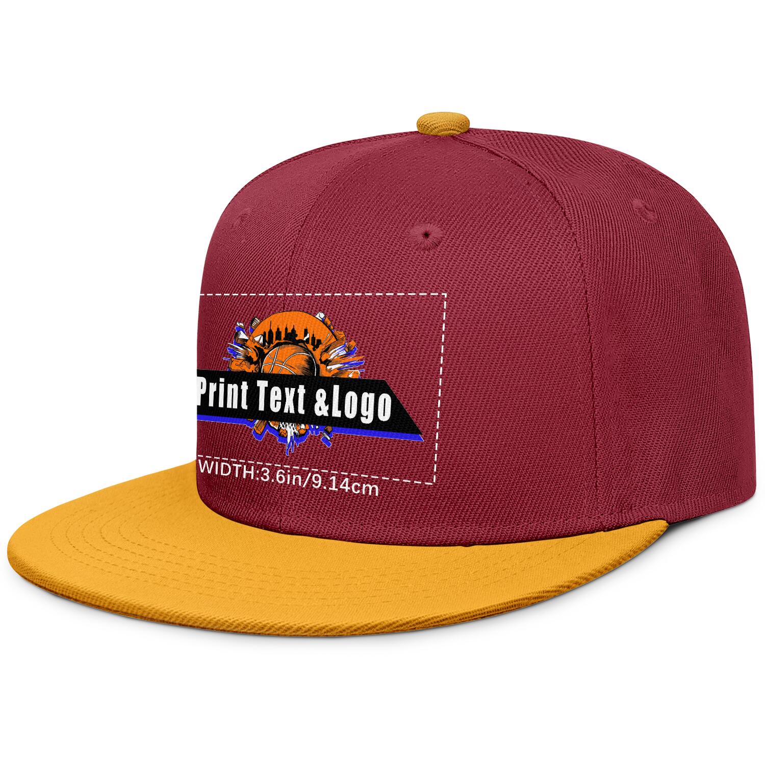 Custom Burgundy Contrast Flat Brim Cap Personalize Your Style enthsush