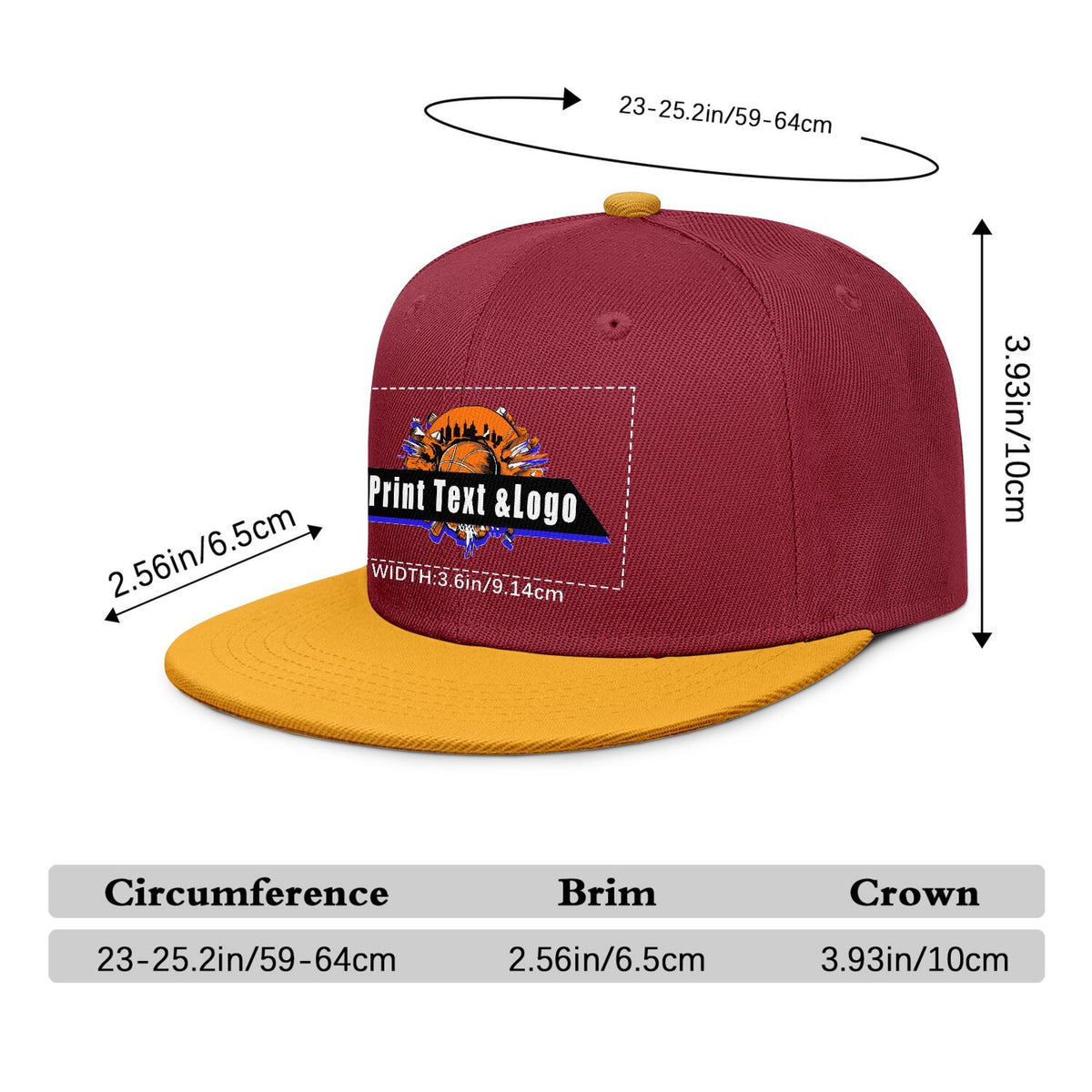 Custom Burgundy Contrast Flat Brim Cap Personalize Your Style enthsush