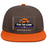 Custom Brown Orange Contrast Flat Brim Cap Personalize Your Style enthsush