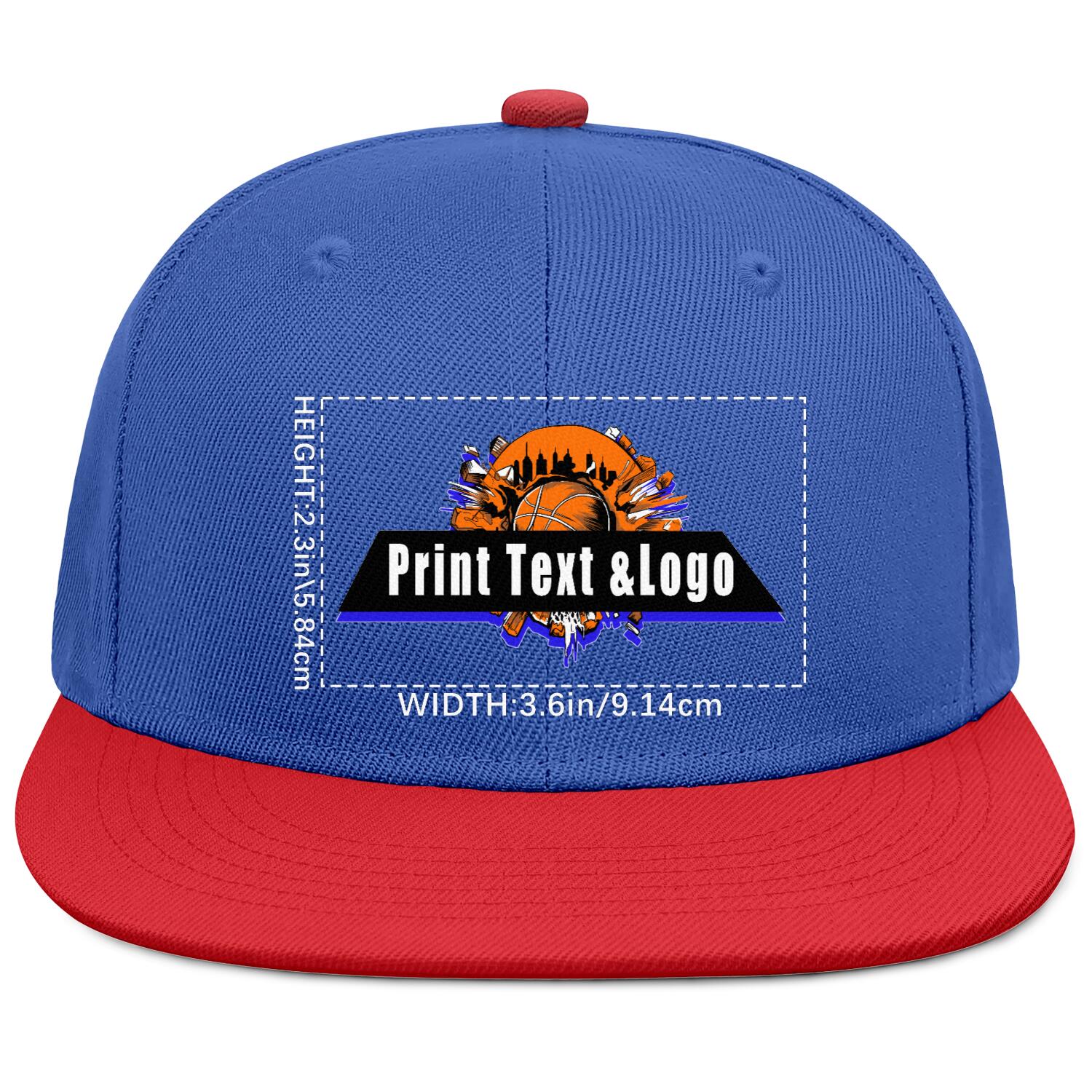 Custom Blue Red Contrast Flat Brim Cap Personalize Your Style enthsush