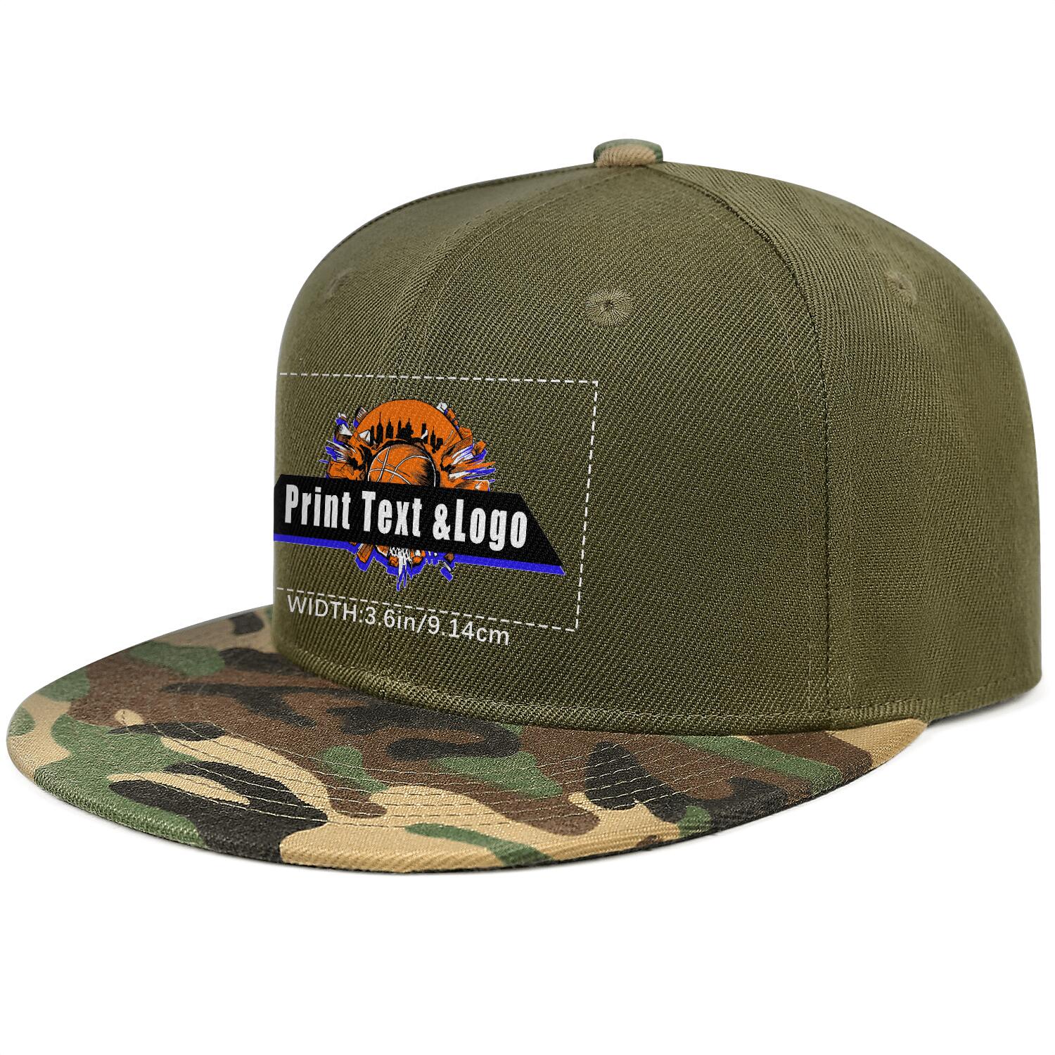 Custom Army Green Contrast Flat Brim Cap Personalize Your Style enthsush