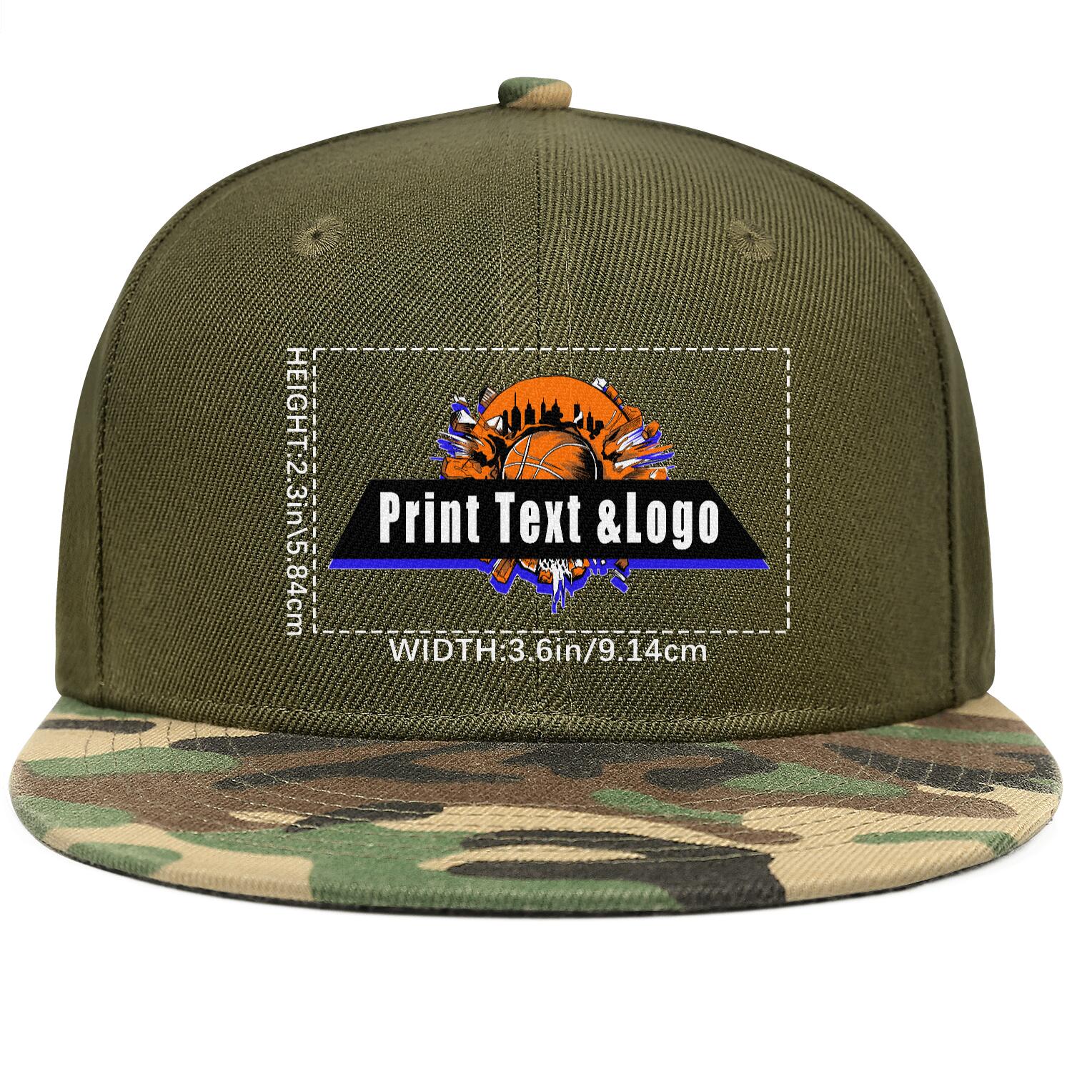 Custom Army Green Contrast Flat Brim Cap Personalize Your Style enthsush