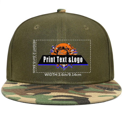Custom Army Green Contrast Flat Brim Cap Personalize Your Style enthsush