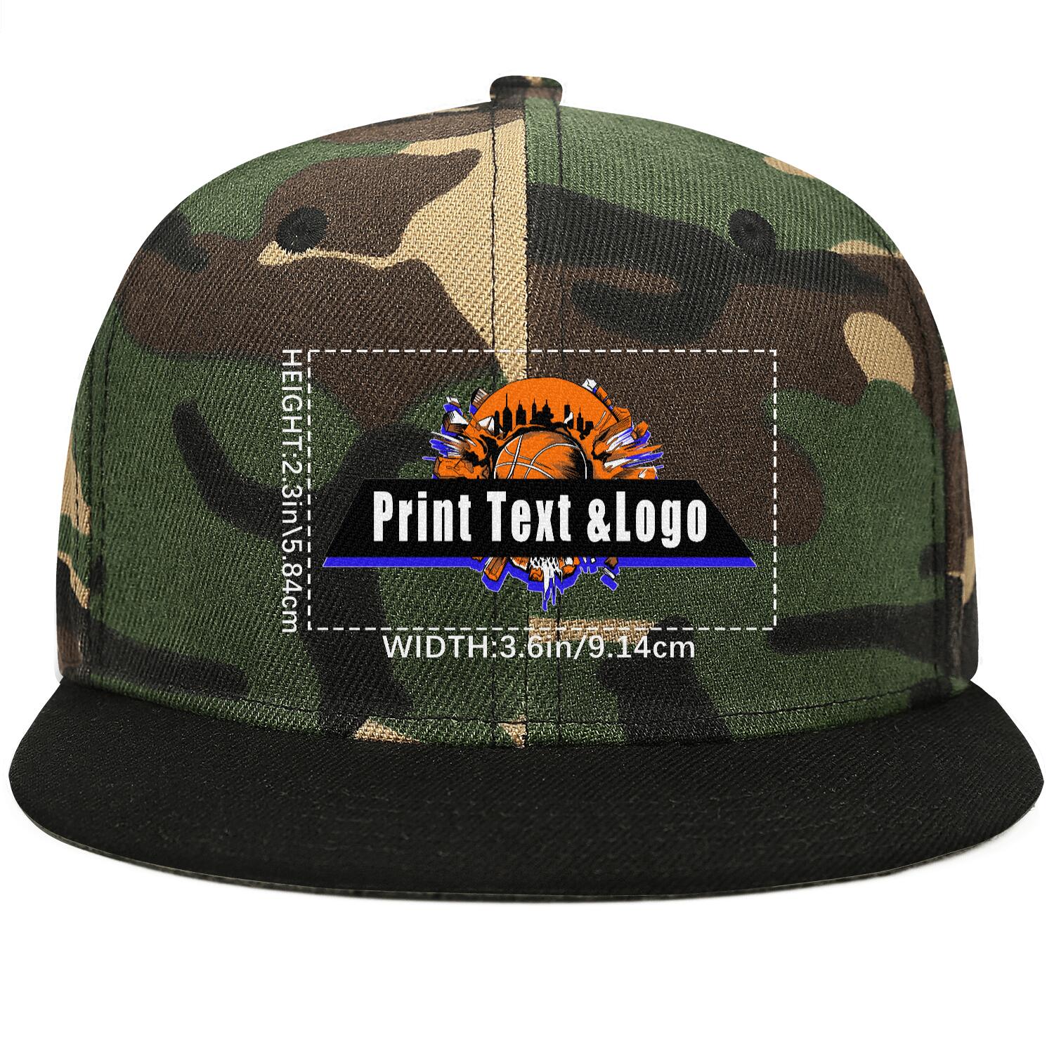 Custom Green Camouflage Contrast Flat Brim Cap Personalize Your Style enthsush