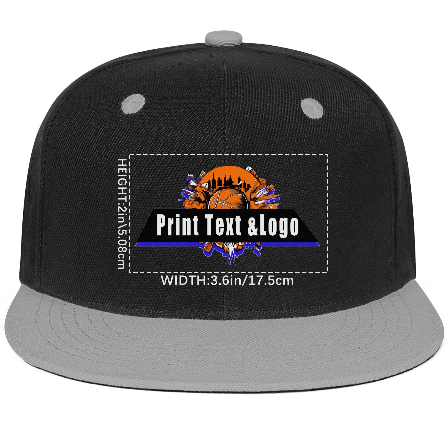 Custom Grey Top Contrast Flat Brim Cap Personalize Your Style enthsush