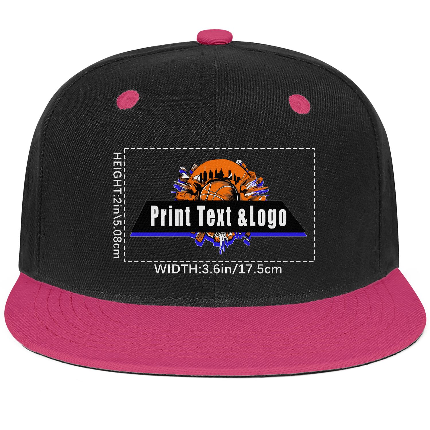 Custom Rose Red Top Contrast Flat Brim Cap Personalize Your Style enthsush