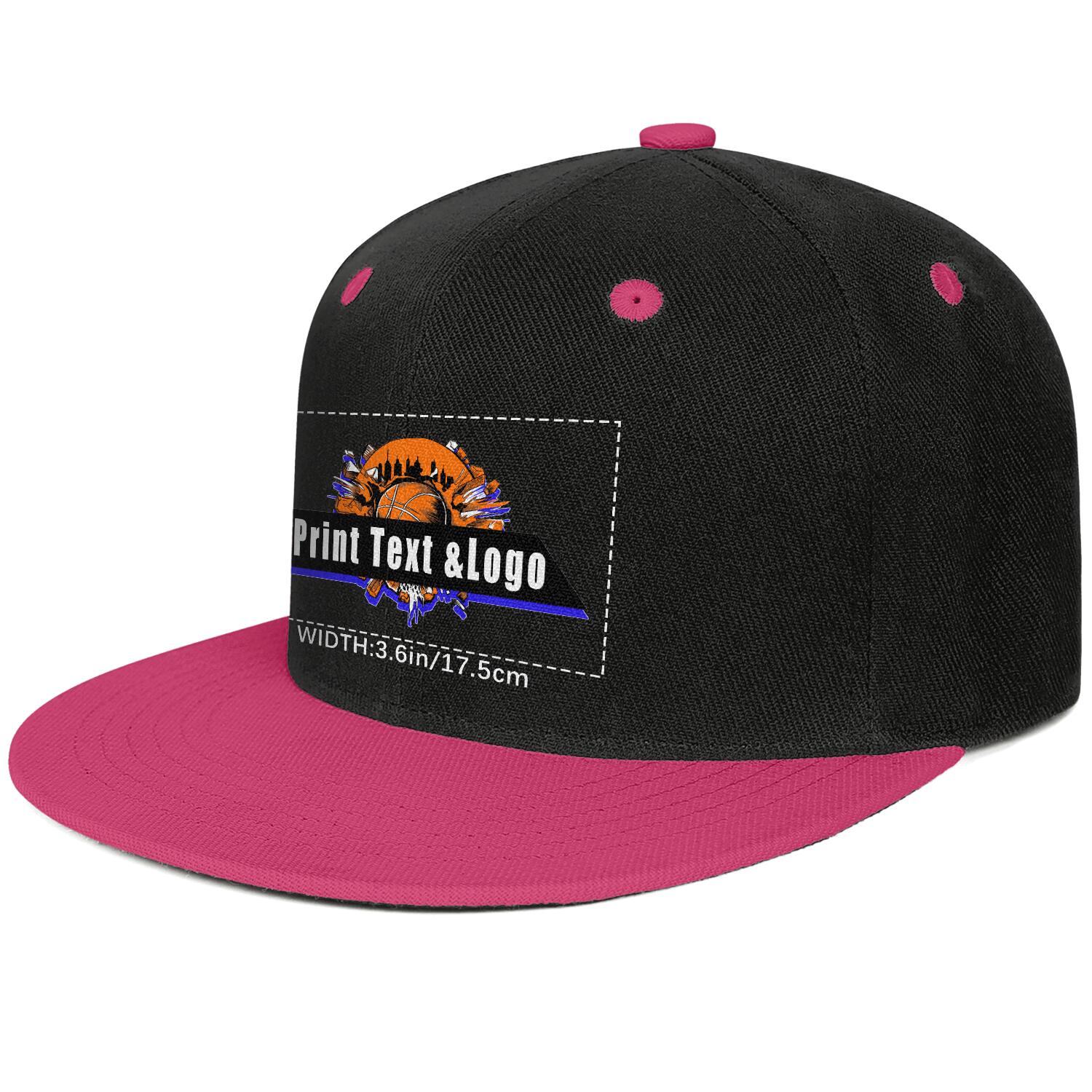 Custom Rose Red Top Contrast Flat Brim Cap Personalize Your Style enthsush