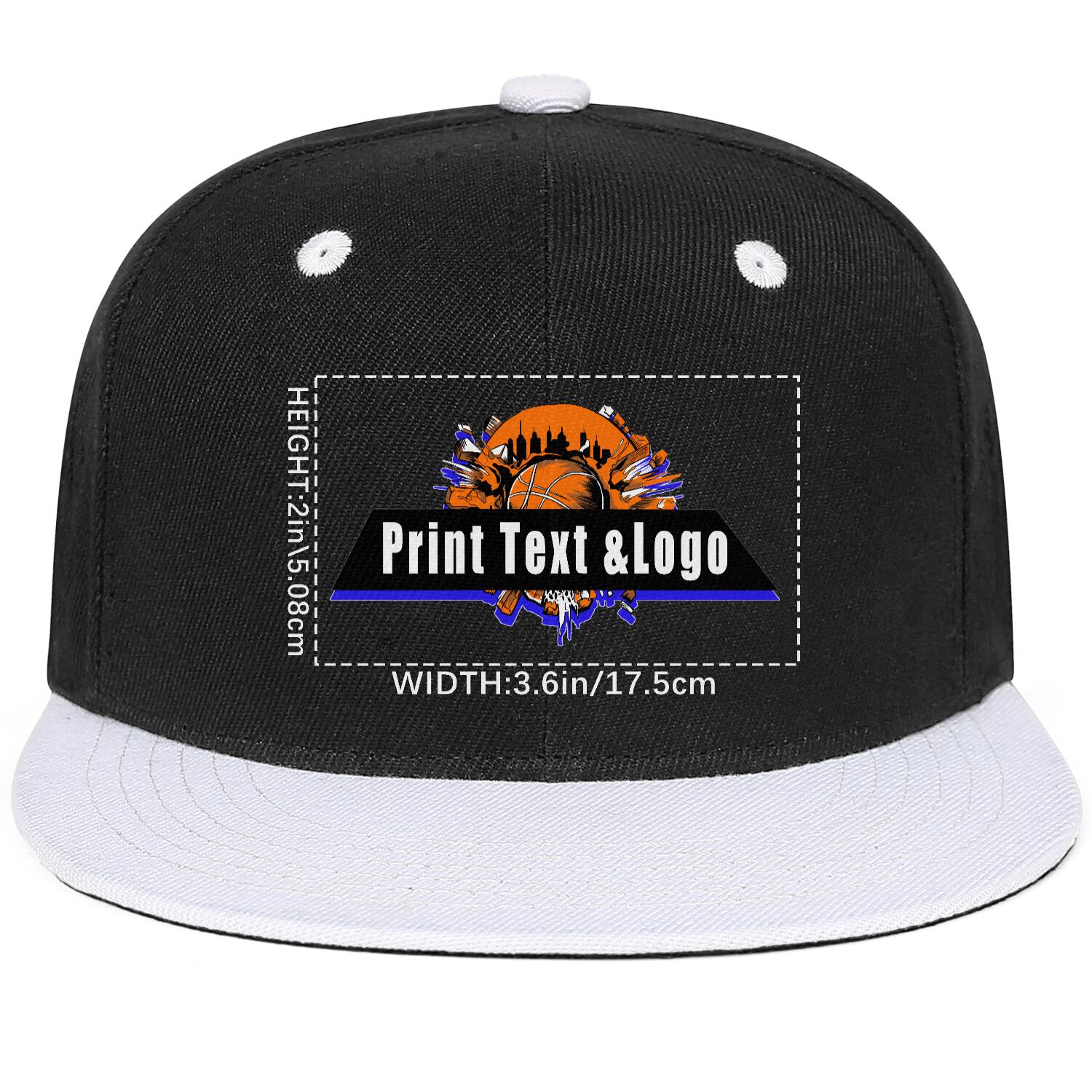 Custom White Contrast Flat Brim Cap Personalize Your Style enthsush