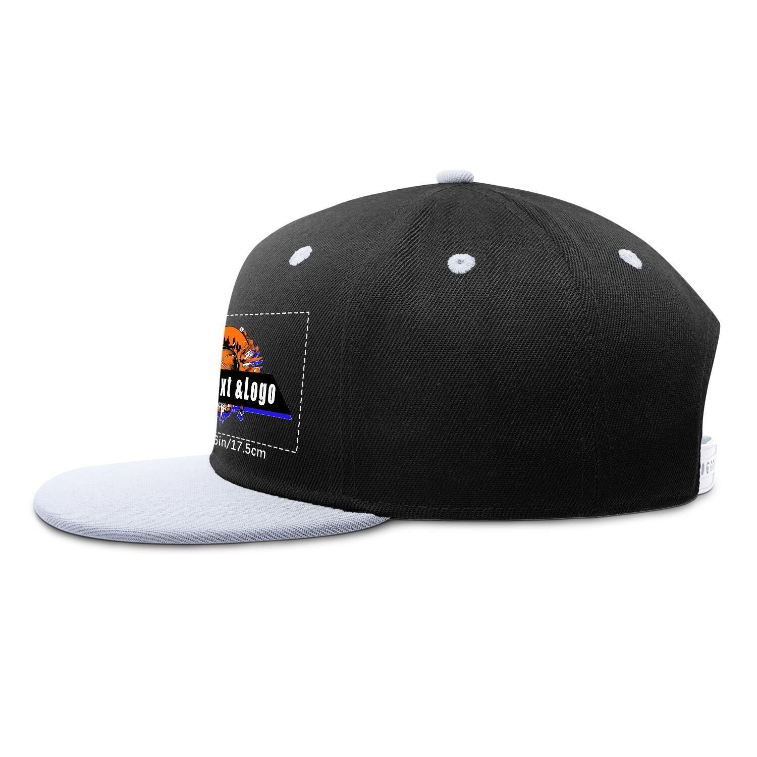 Custom White Contrast Flat Brim Cap Personalize Your Style enthsush