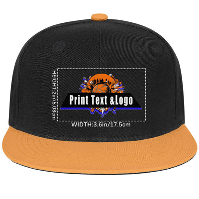 Custom Orange Top Contrast Flat Brim Cap Personalize Your Style enthsush