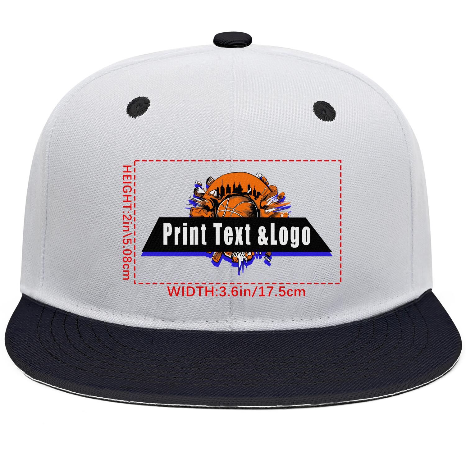 Custom Black Top Contrast Flat Brim Cap Personalize Your Style enthsush