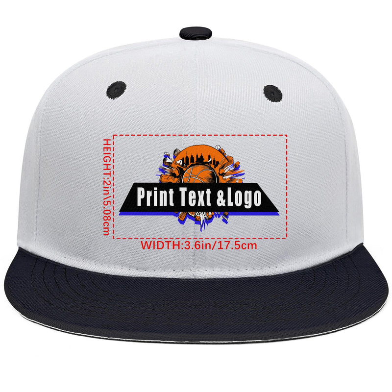 Custom Black Top Contrast Flat Brim Cap Personalize Your Style