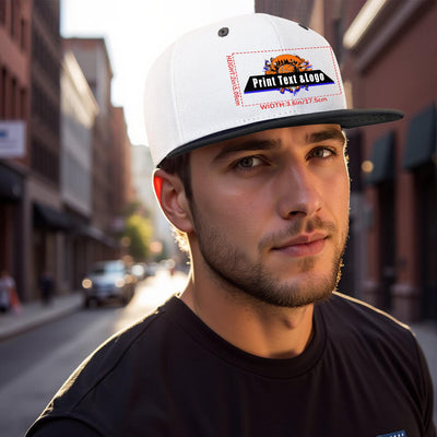 Custom Black Top Contrast Flat Brim Cap Personalize Your Style enthsush