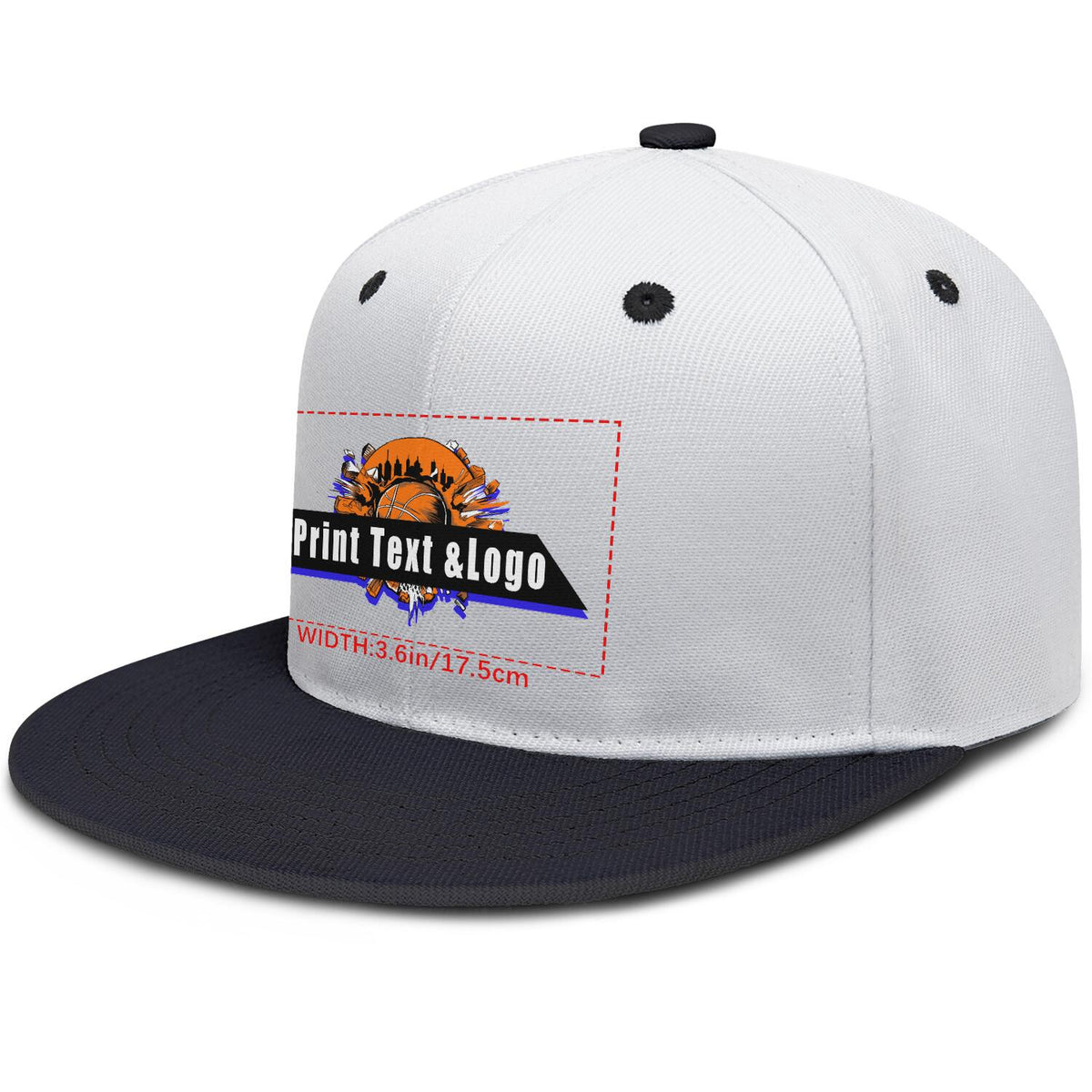 Custom Black Top Contrast Flat Brim Cap Personalize Your Style enthsush