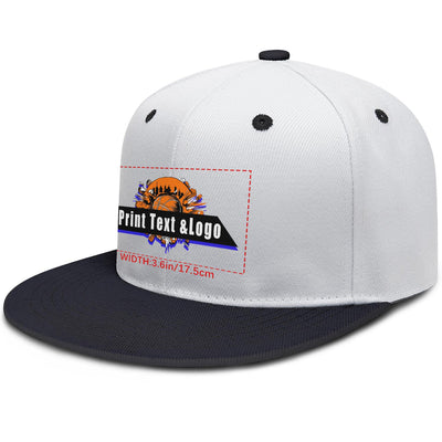 Custom Black Top Contrast Flat Brim Cap Personalize Your Style enthsush