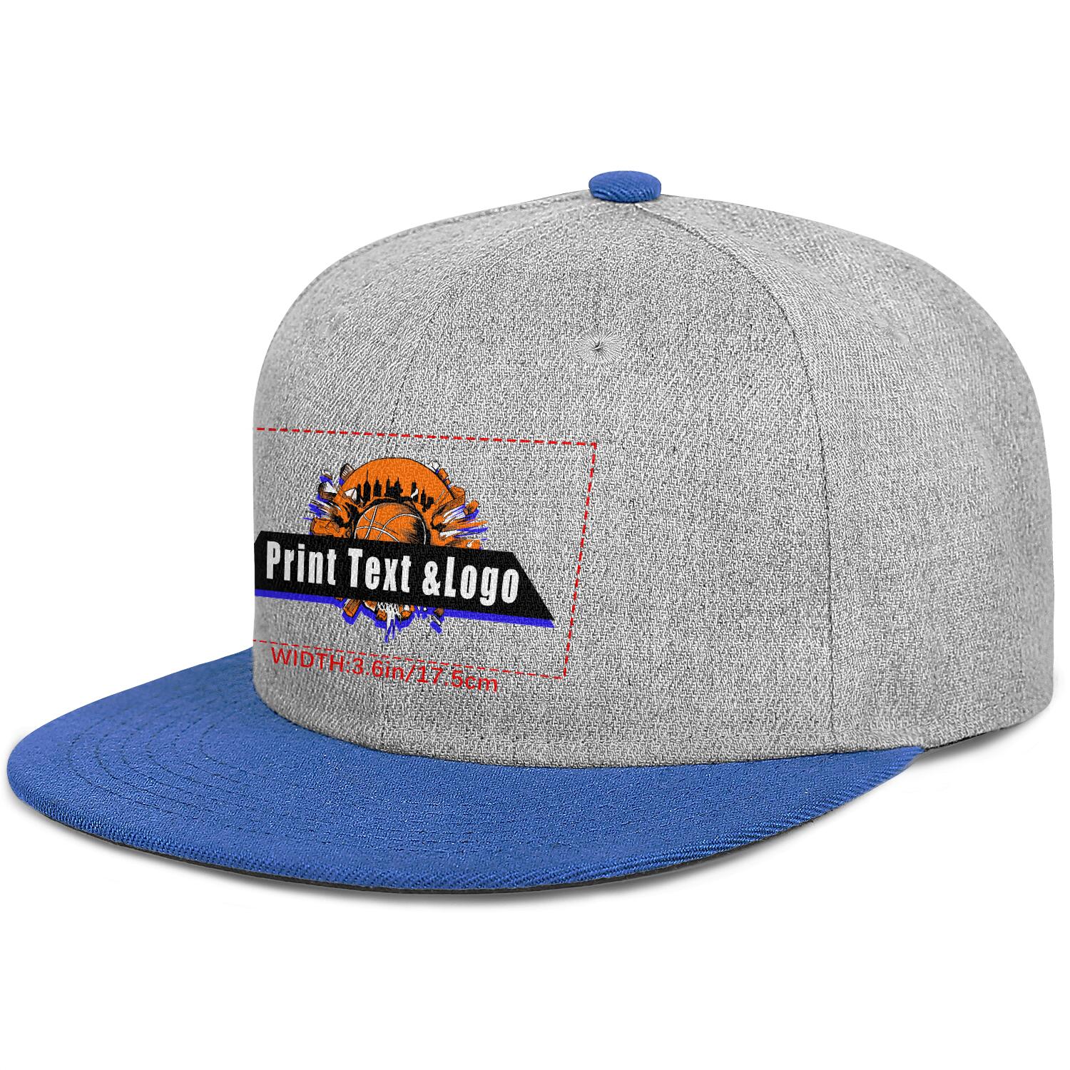 Custom Blue Contrast Flat Brim Cap Personalize Your Style enthsush