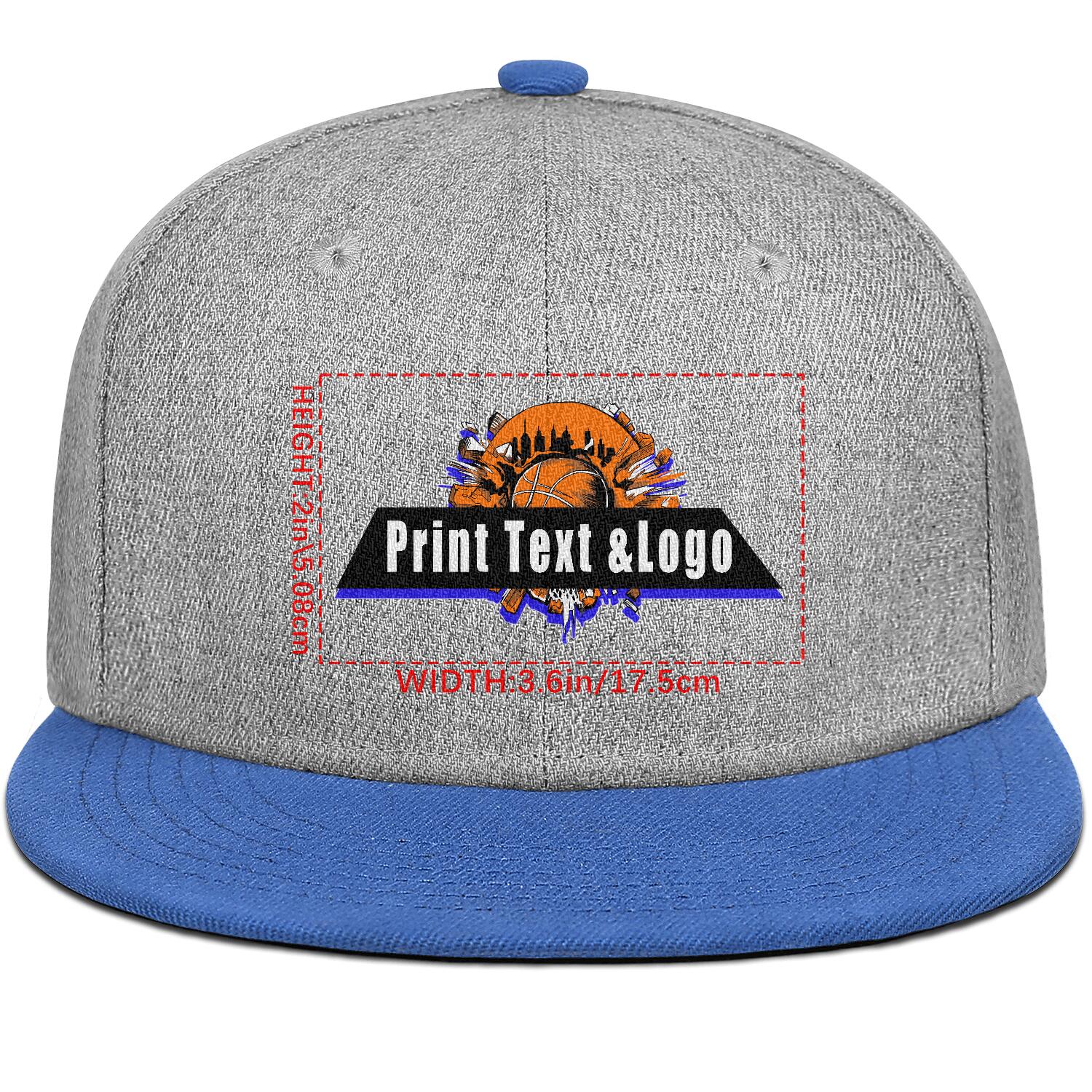 Custom Blue Contrast Flat Brim Cap Personalize Your Style enthsush