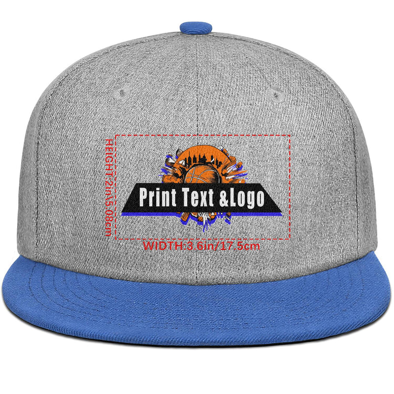 Custom Blue Contrast Flat Brim Cap Personalize Your Style enthsush