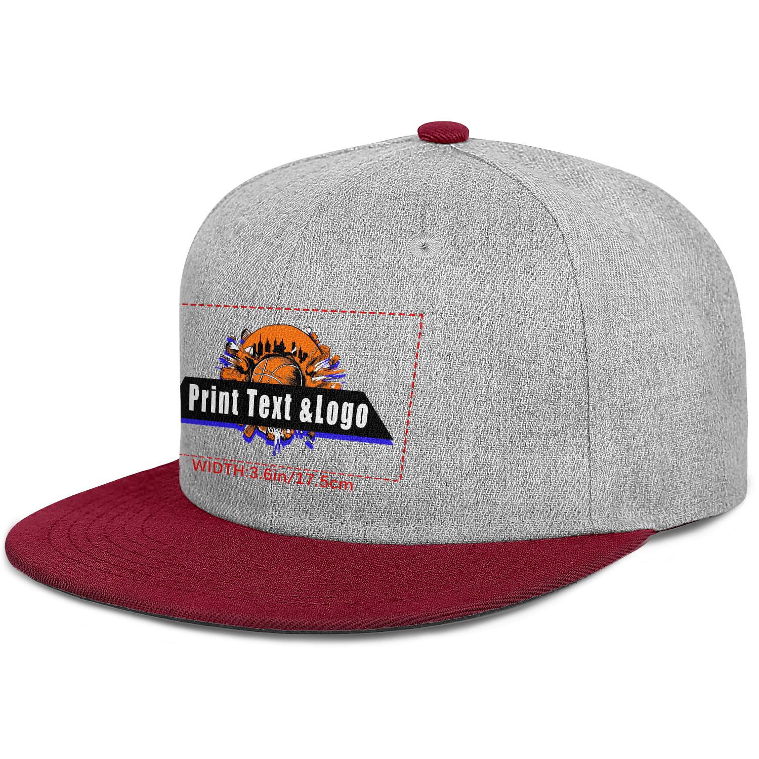 Custom Burgundy Contrast Flat Brim Cap Personalize Your Style enthsush