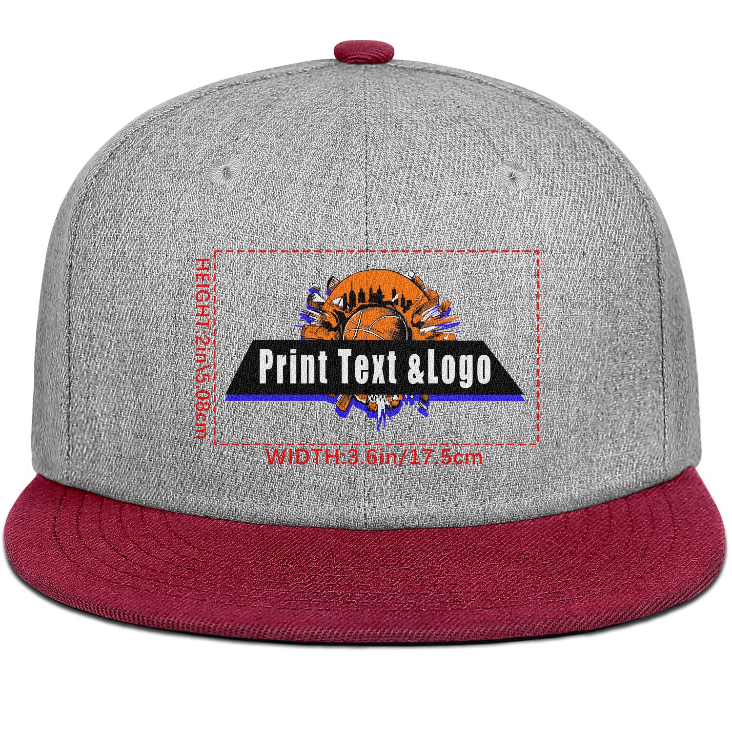 Custom Burgundy Contrast Flat Brim Cap Personalize Your Style enthsush