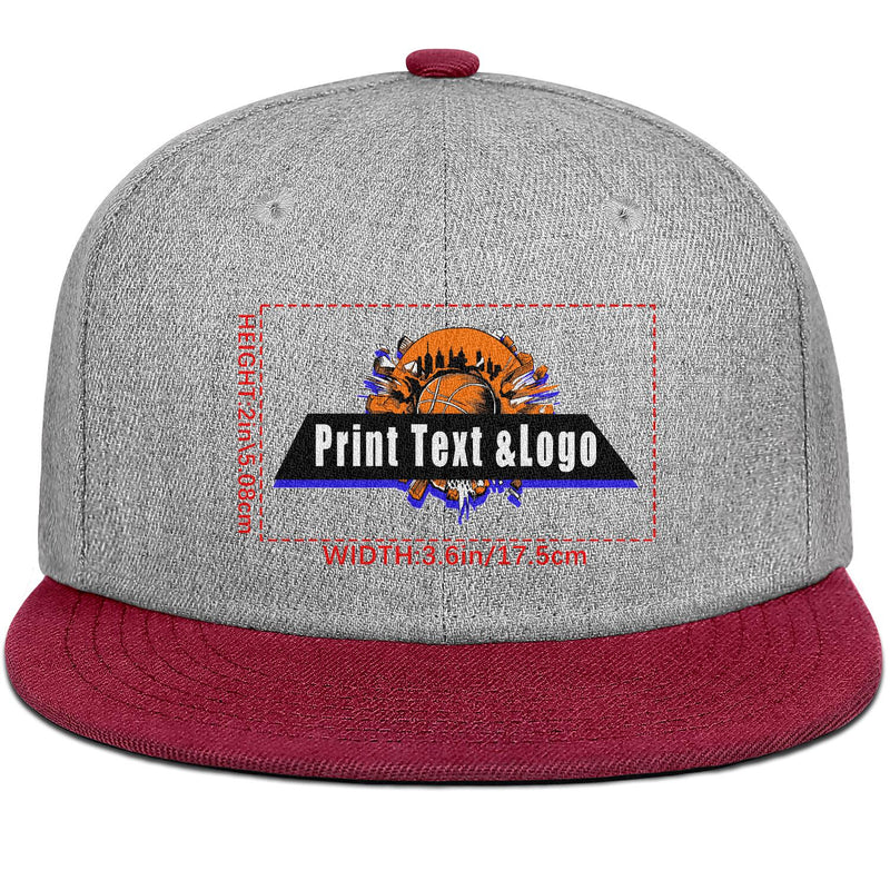 Custom Burgundy Contrast Flat Brim Cap Personalize Your Style enthsush