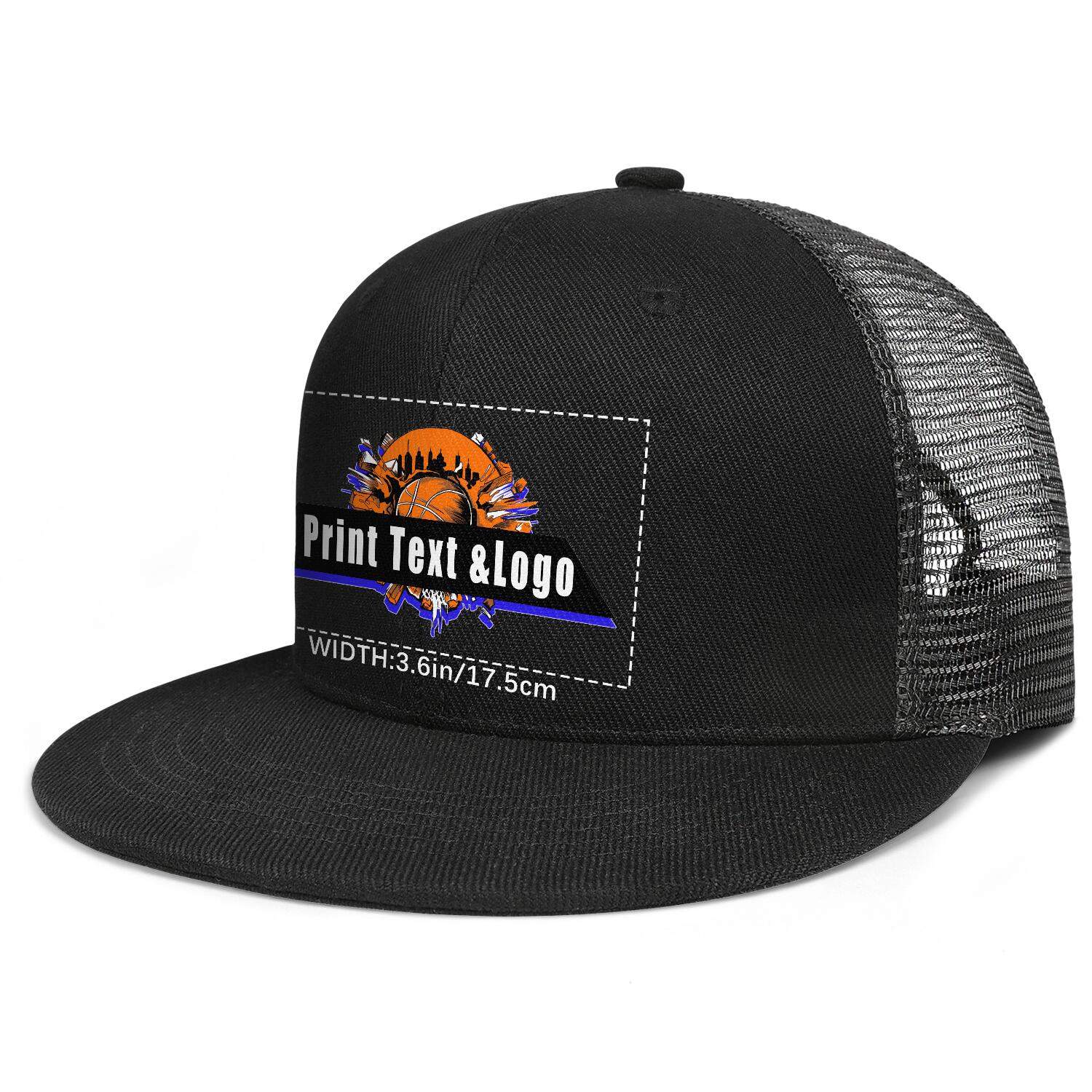 Custom Black Contrast Flat Brim Cap Personalize Your Style enthsush