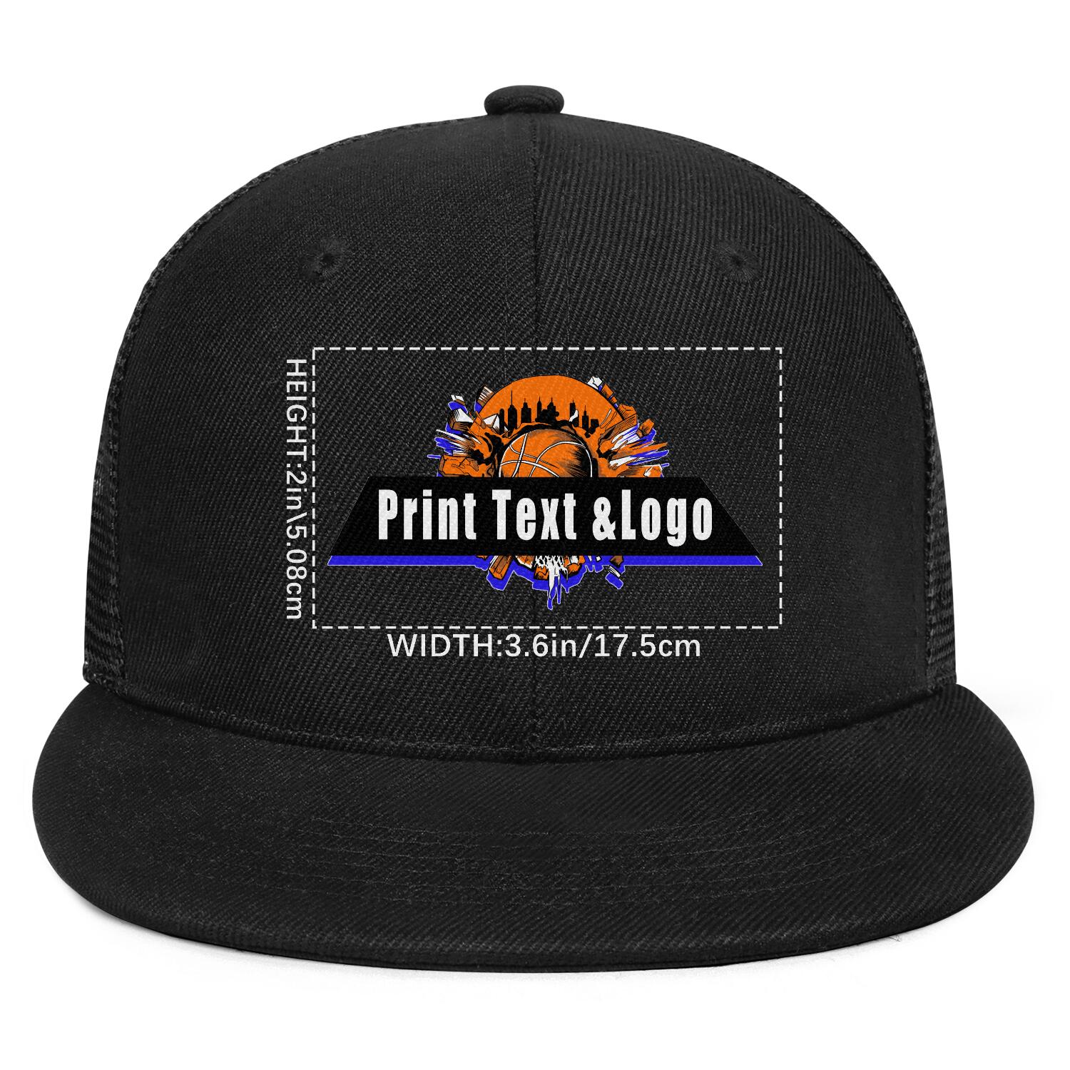 Custom Black Contrast Flat Brim Cap Personalize Your Style enthsush