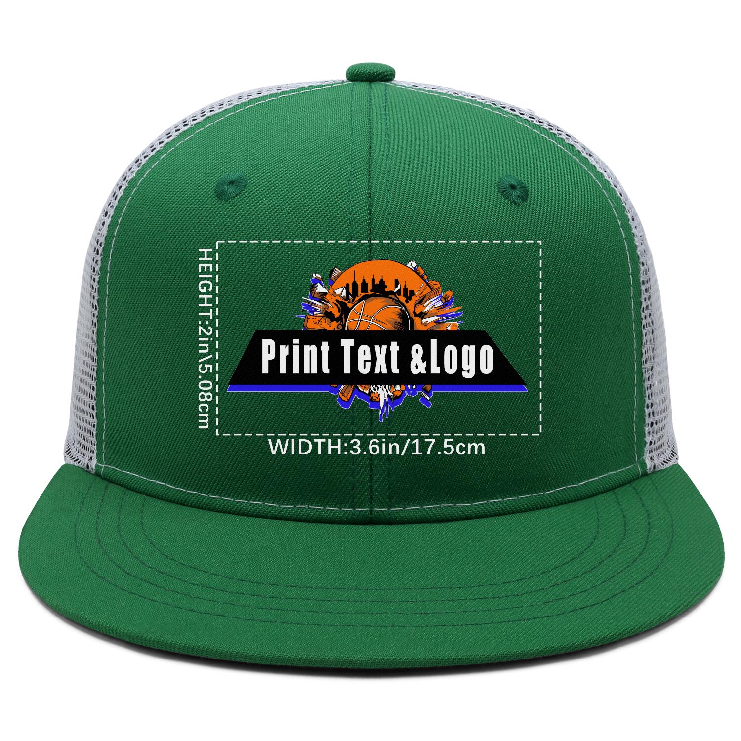 Custom Green Contrast Flat Brim Cap Personalize Your Style enthsush