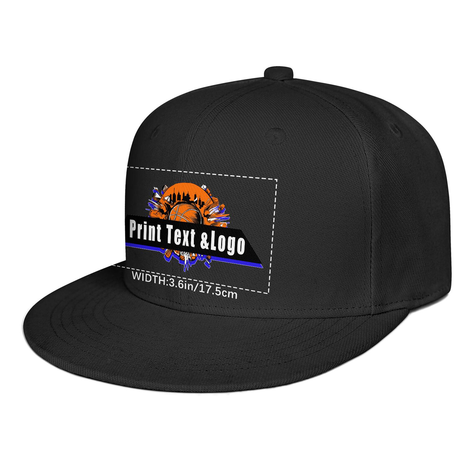 Custom Black Contrast Flat Brim Cap Personalize Your Style enthsush