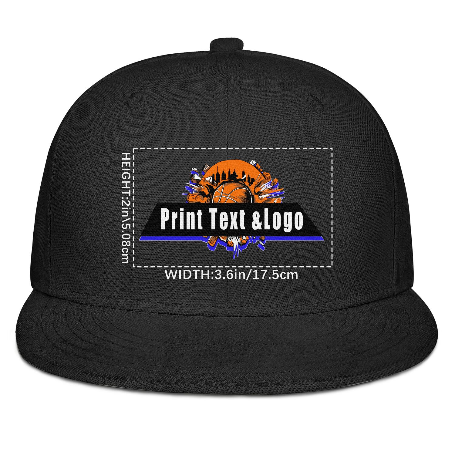 Custom Black Contrast Flat Brim Cap Personalize Your Style enthsush