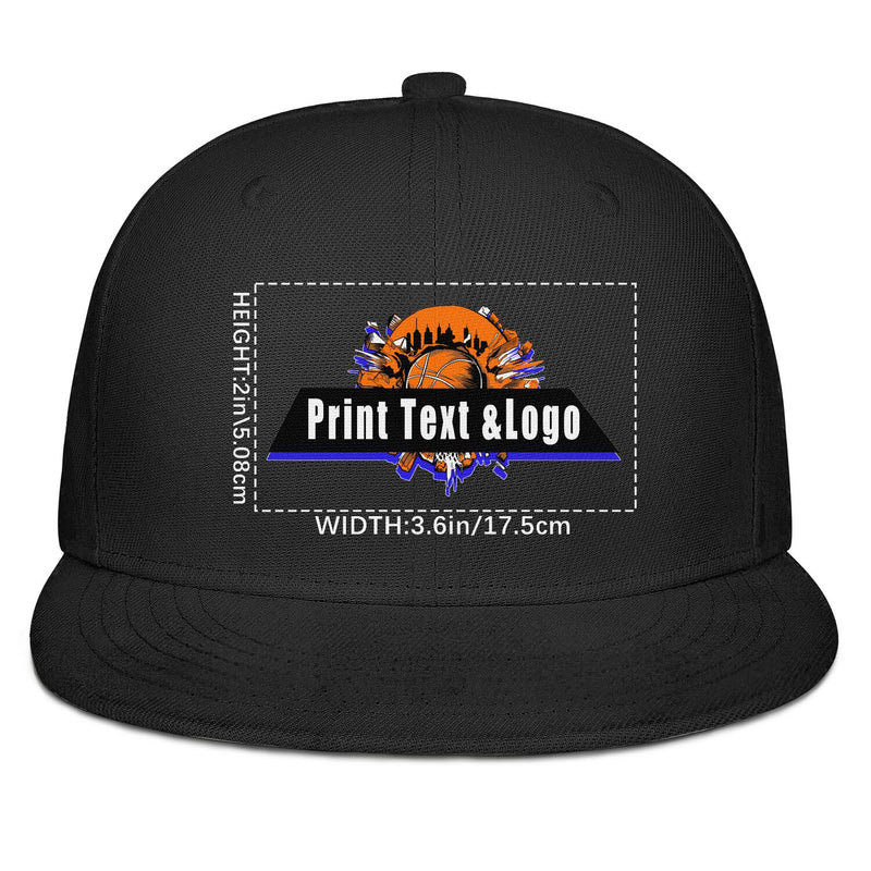 Custom Black Contrast Flat Brim Cap Personalize Your Style enthsush