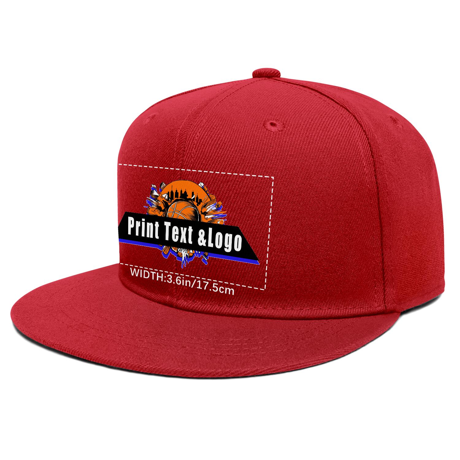 Custom Red Contrast Flat Brim Cap Personalize Your Style enthsush