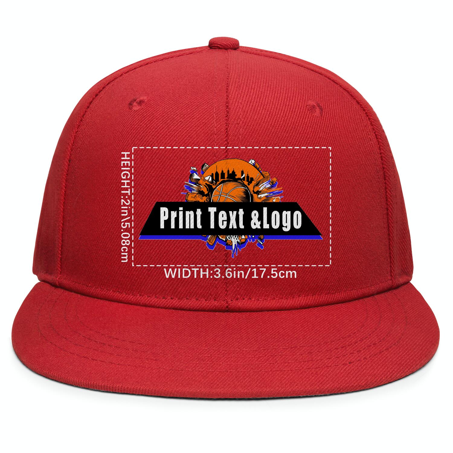 Custom Red Contrast Flat Brim Cap Personalize Your Style enthsush
