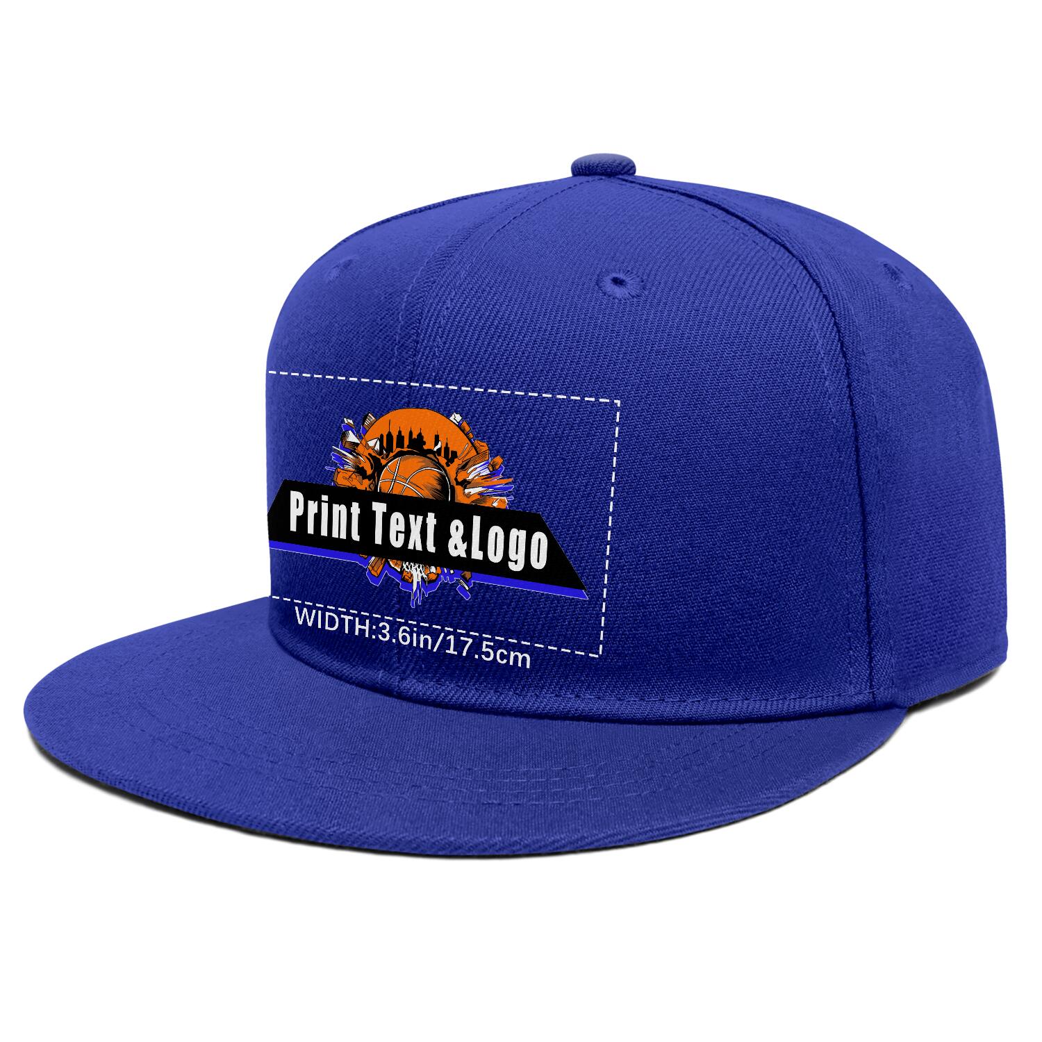 Custom Blue Contrast Flat Brim Cap Personalize Your Style enthsush
