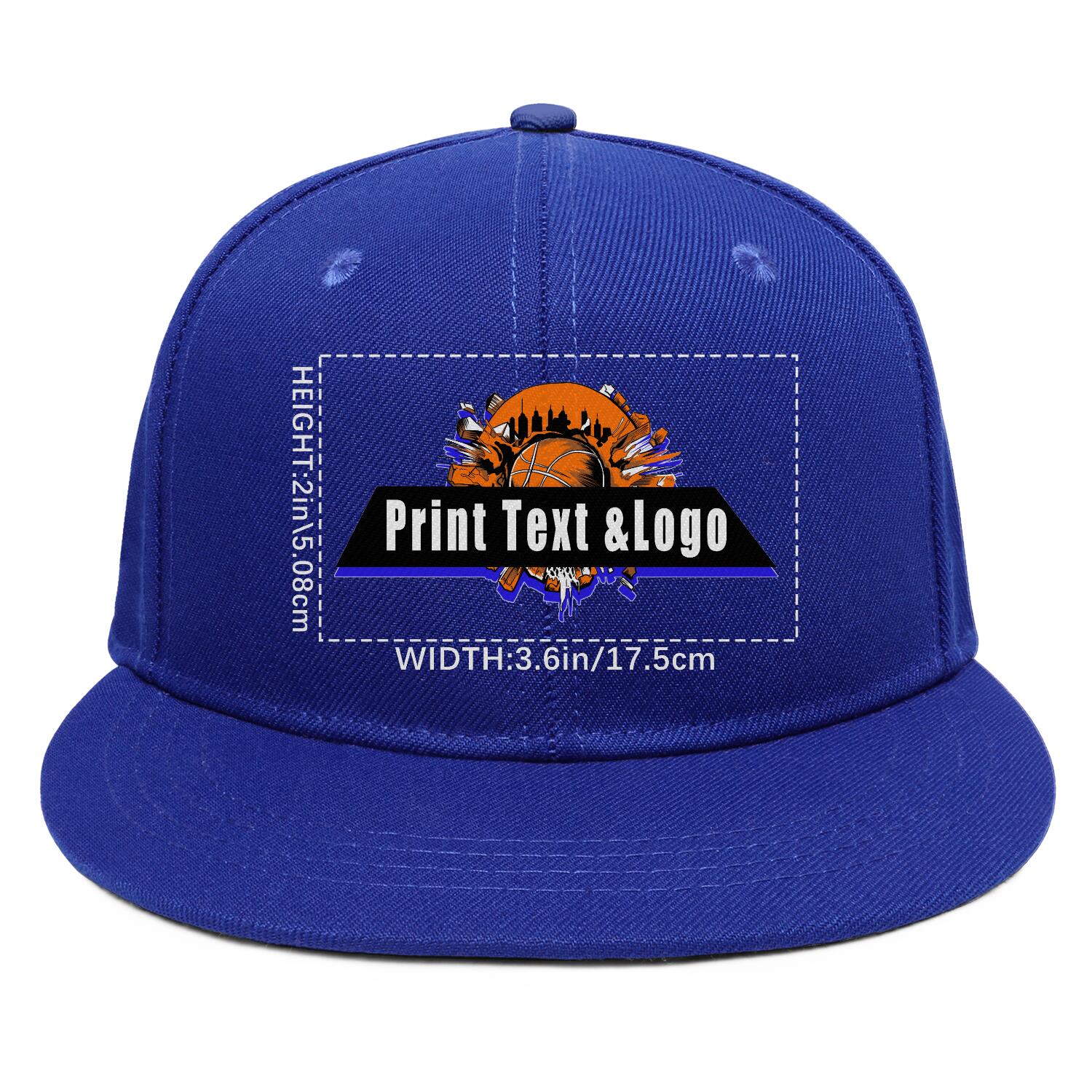 Custom Blue Contrast Flat Brim Cap Personalize Your Style enthsush