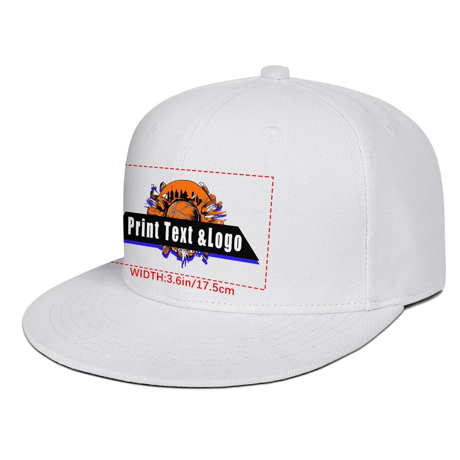 Custom White Contrast Flat Brim Cap Personalize Your Style enthsush
