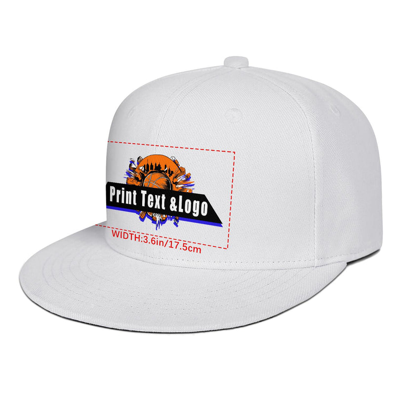 Custom White Contrast Flat Brim Cap Personalize Your Style enthsush
