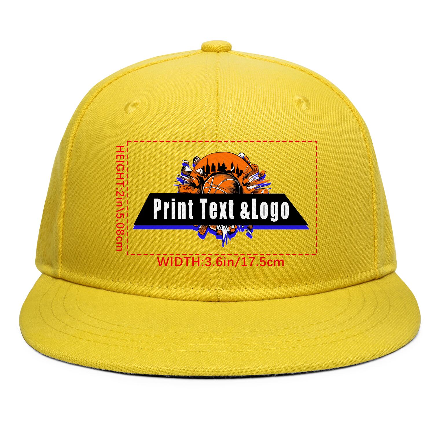 Custom Yellow Contrast Flat Brim Cap Personalize Your Style enthsush