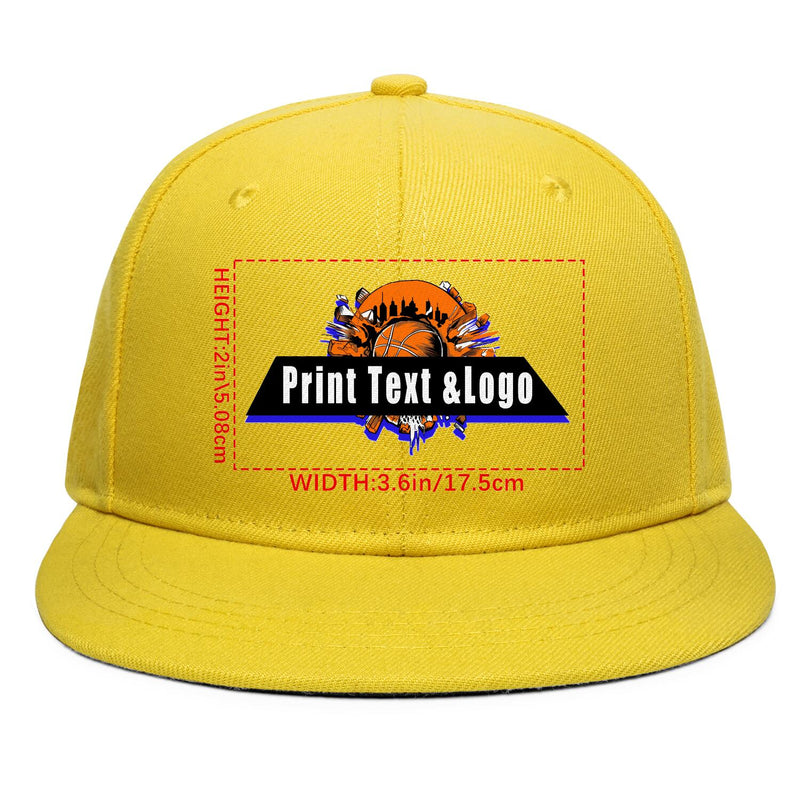 Custom Yellow Contrast Flat Brim Cap Personalize Your Style enthsush
