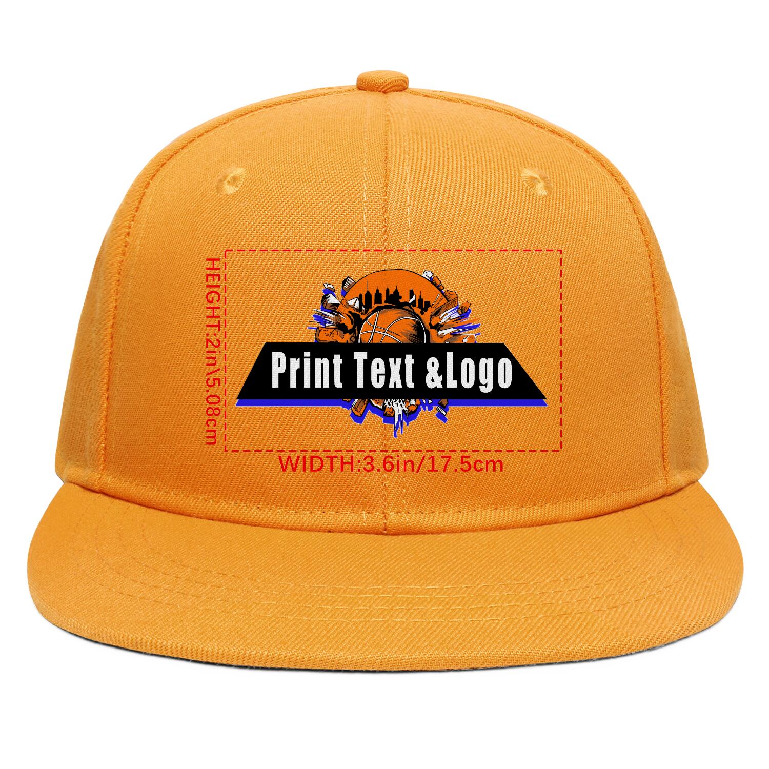 Custom Orange Contrast Flat Brim Cap Personalize Your Style enthsush