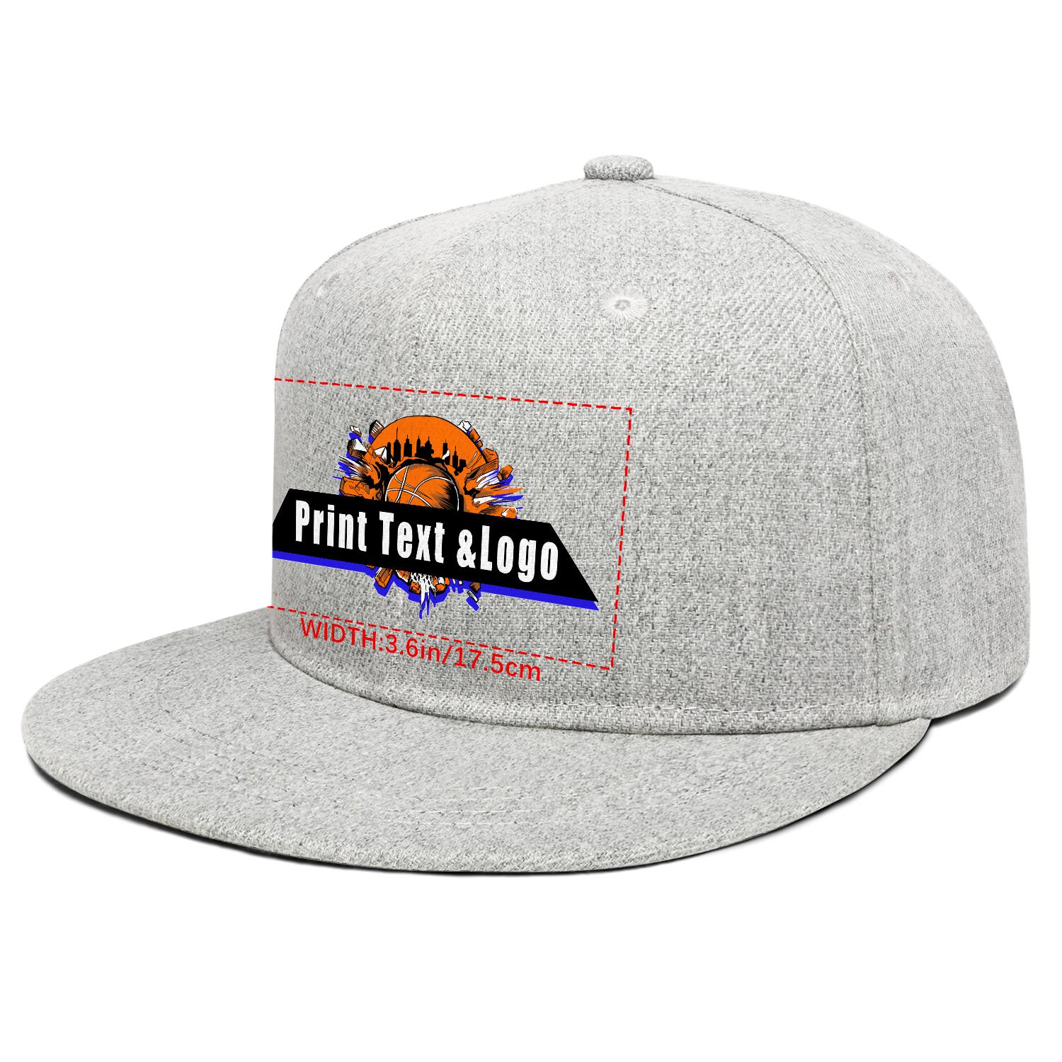 Custom Grey Contrast Flat Brim Cap Personalize Your Style enthsush