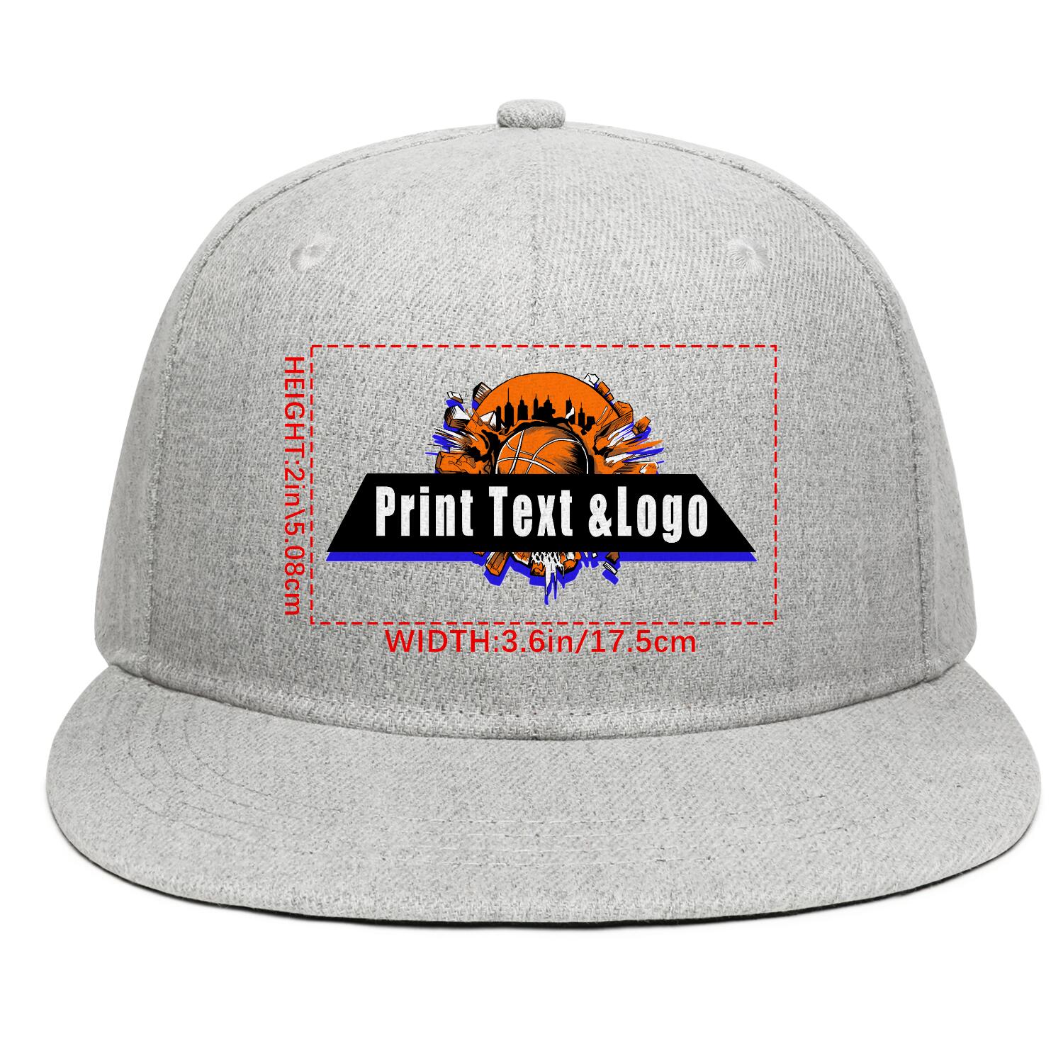 Custom Grey Contrast Flat Brim Cap Personalize Your Style enthsush