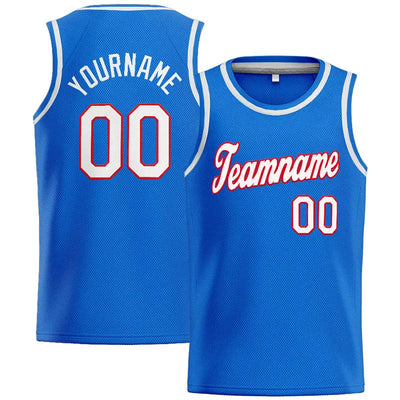 Custom Stitched Basketball Jersey for Men, Women And Kids Blue-White-Red enthsush