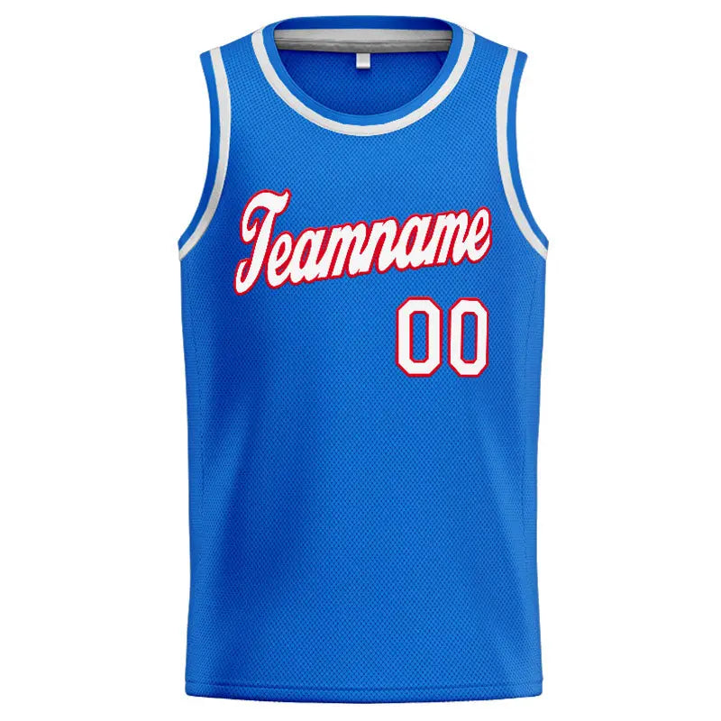 Custom Stitched Basketball Jersey for Men, Women And Kids Blue-White-Red enthsush