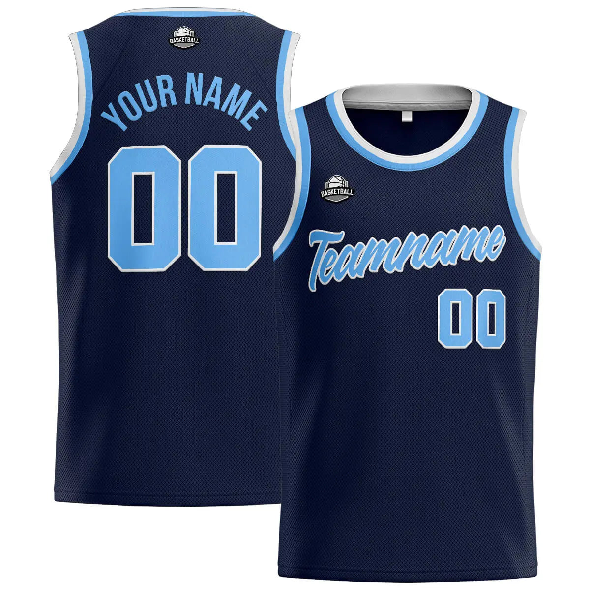 Custom Stitched Basketball Jersey for Men, Women  And Kids Navy-Light Blue enthsush