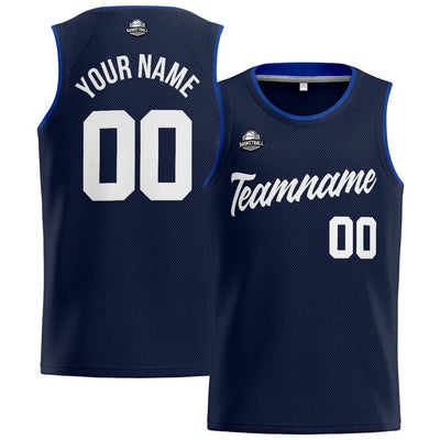 Custom Stitched Basketball Jersey for Men, Women  And Kids Navy-Royal-White enthsush