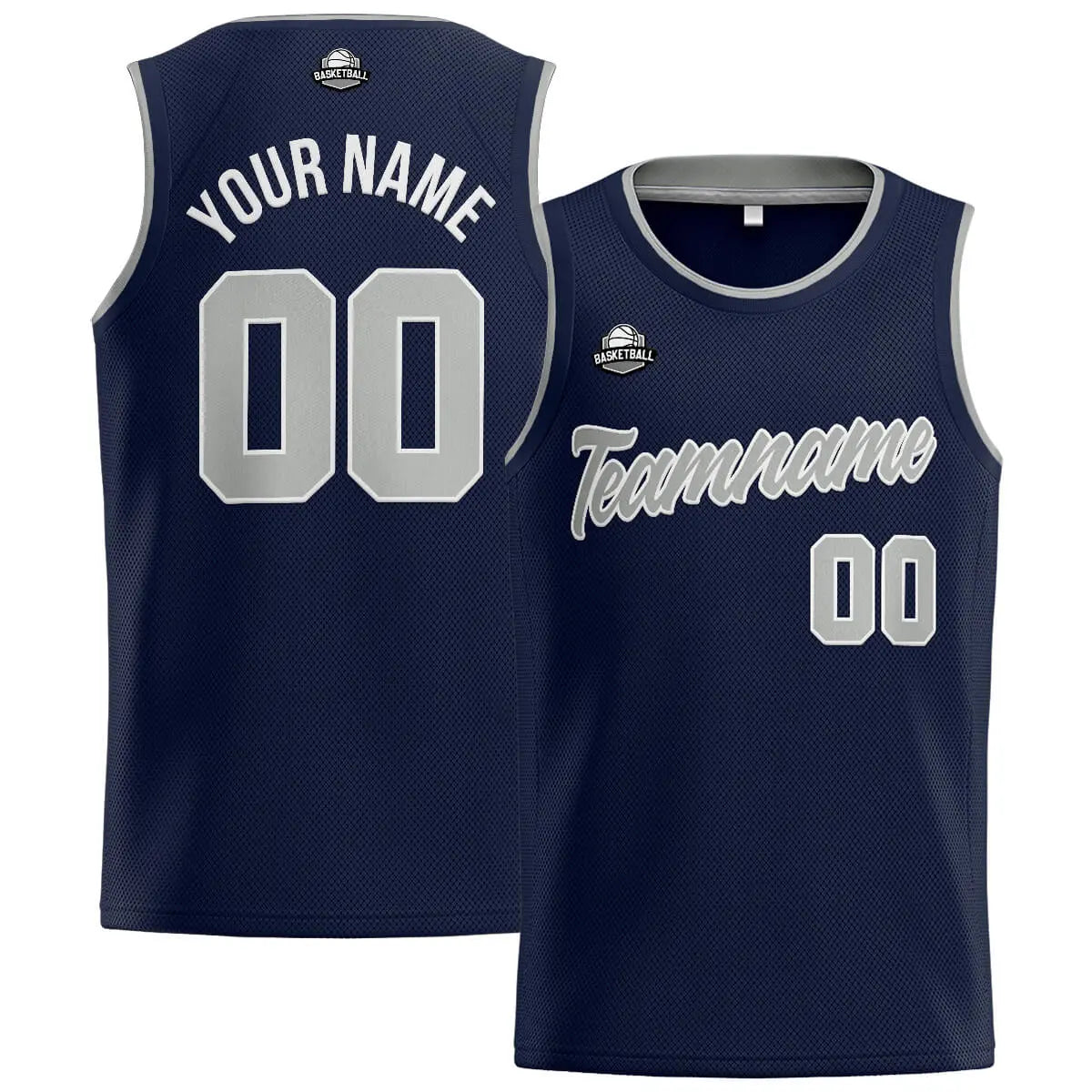 Custom Stitched Basketball Jersey for Men, Women  And Kids Navy-Gray enthsush