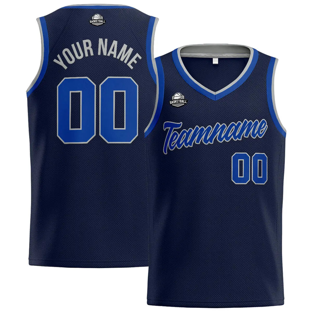 Custom Stitched Basketball Jersey for Men, Women  And Kids Navy-Royal-Gray enthsush