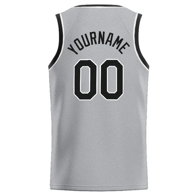 Custom Stitched Basketball Jersey for Men, Women And Kids Gray-Black-White enthsush